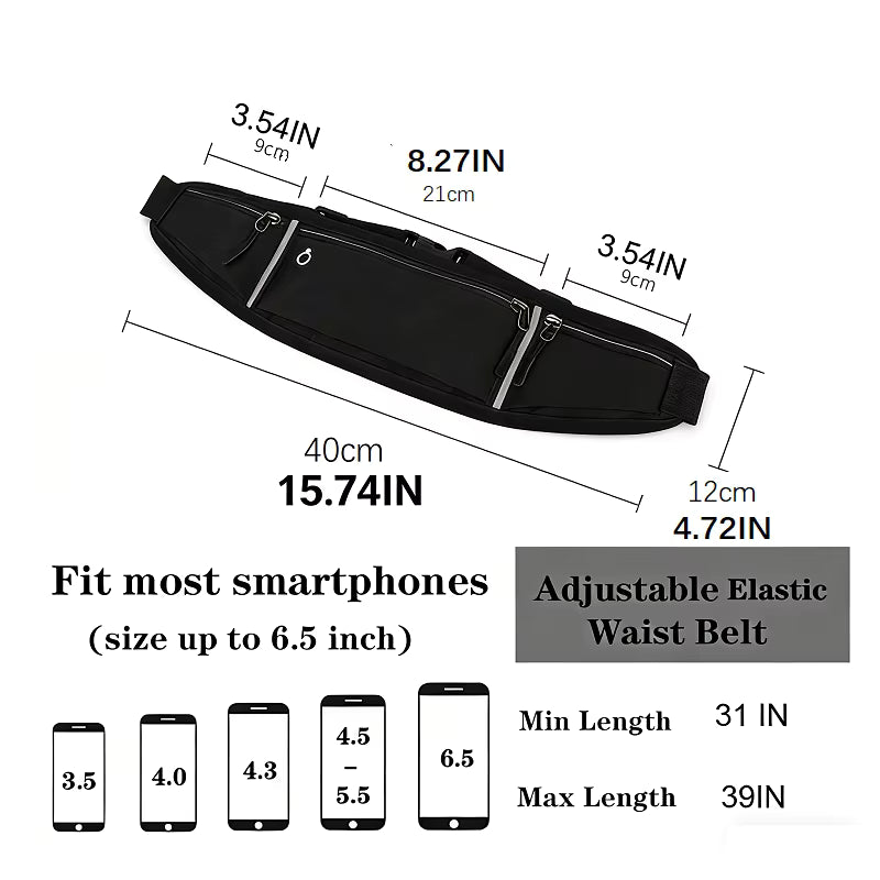 Verdecktes Telefon & verstellbarer Laufgürtel