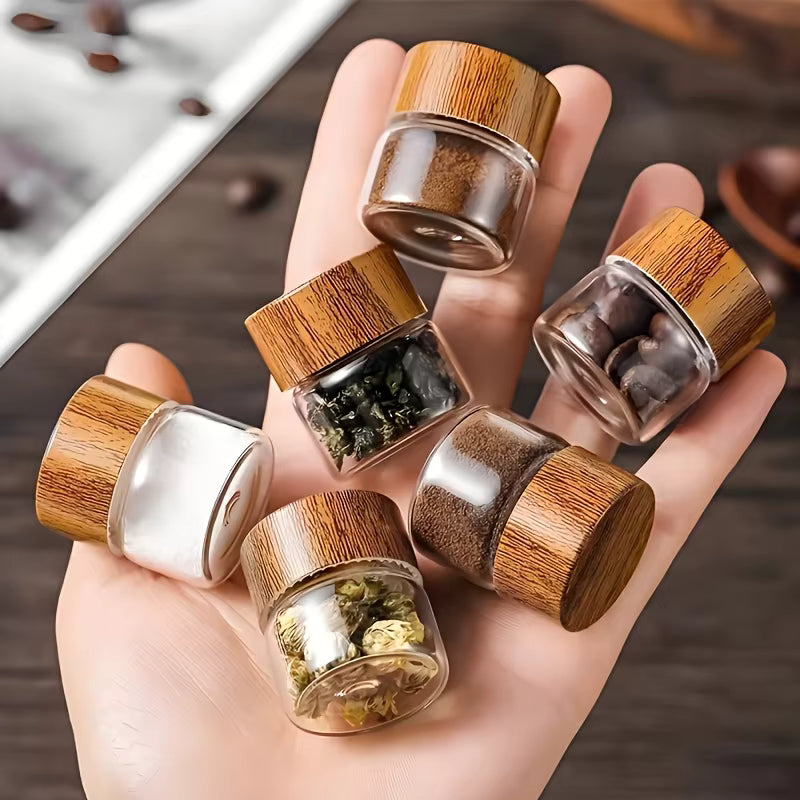 Kompakte wiederverwendbare Glasfläschchen (6er-Set)