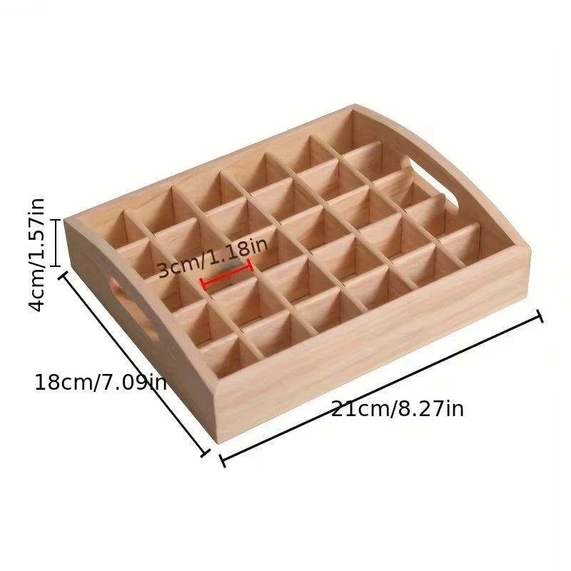 Tragbare Aufbewahrungsbox aus Kiefernholz für 30 Fläschchen ätherischer Öle