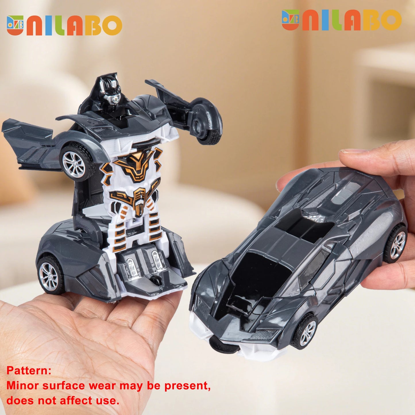 Transformerbar Farverig Robot Sportsvogn Legetøj uden Batteri