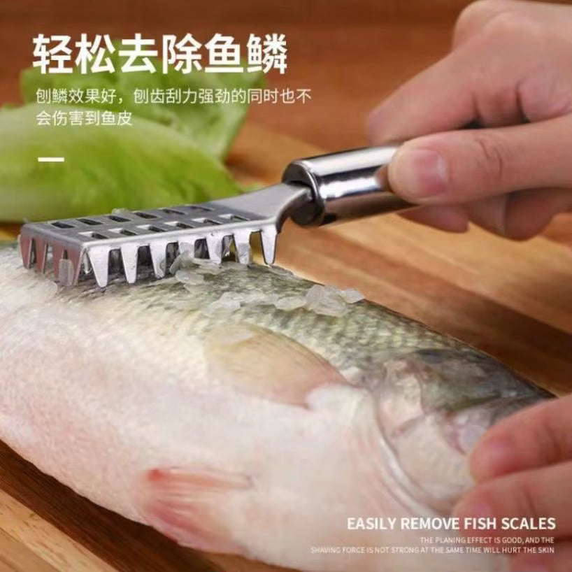 Kompakter 2-in-1-Fischschupper und Garnelenentdarmgerät aus Edelstahl