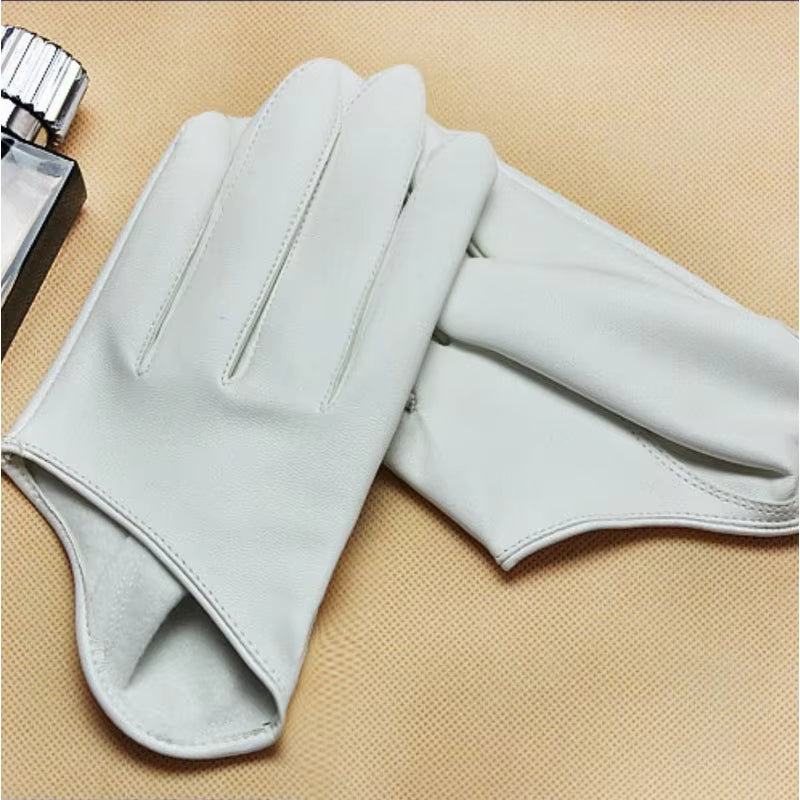 Fingerlose Handschuhe aus PU-Kunstleder mit halben Handflächen (Einheitsgröße)
