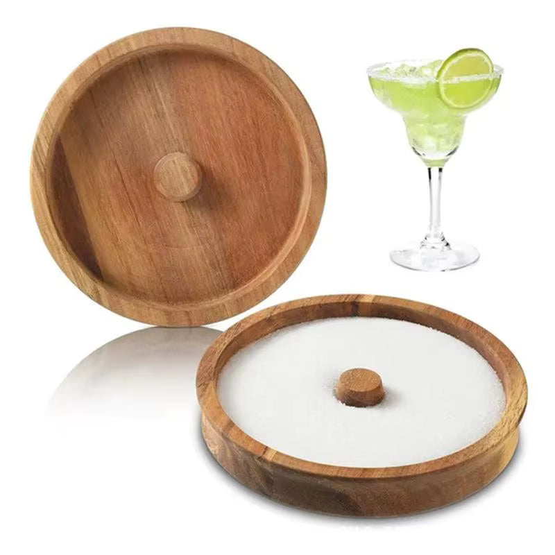 Stabiler Cocktail-Rimmer aus Holz für den doppelten Gebrauch (Salz & Zucker)