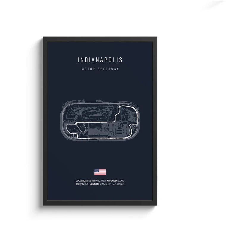Hochdetaillierter Leinwanddruck der Rennstrecke von Imola (gerollt, ungerahmt)