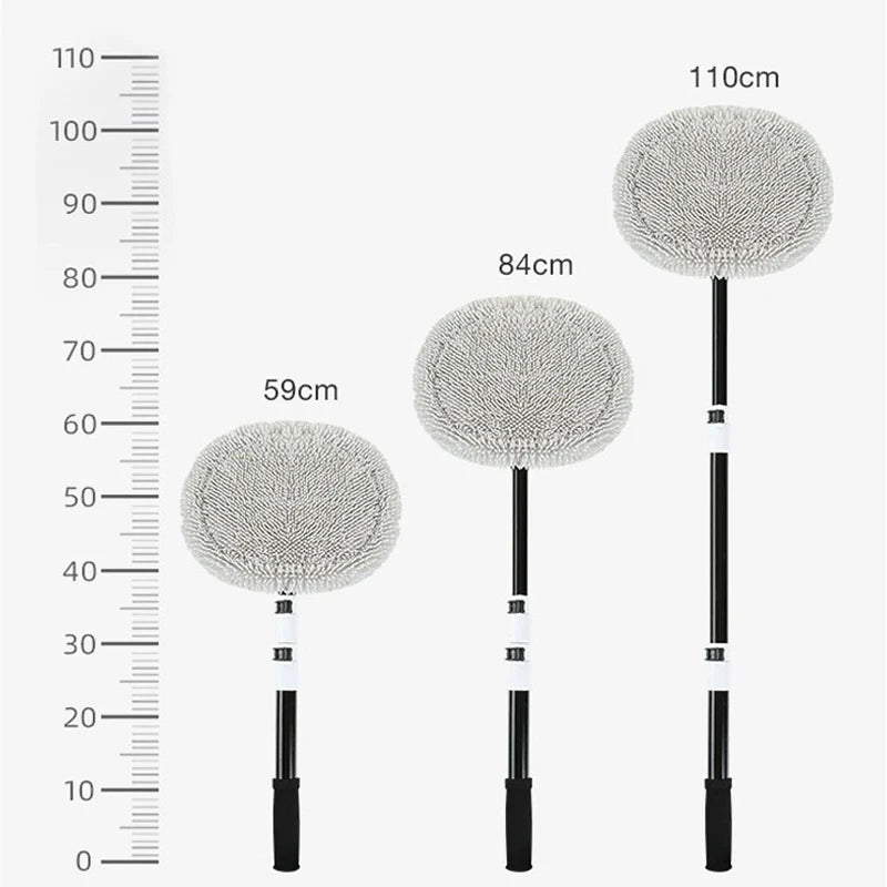 Teleskoperende 90-graders roterende mikrofiber bilvaskemoppe