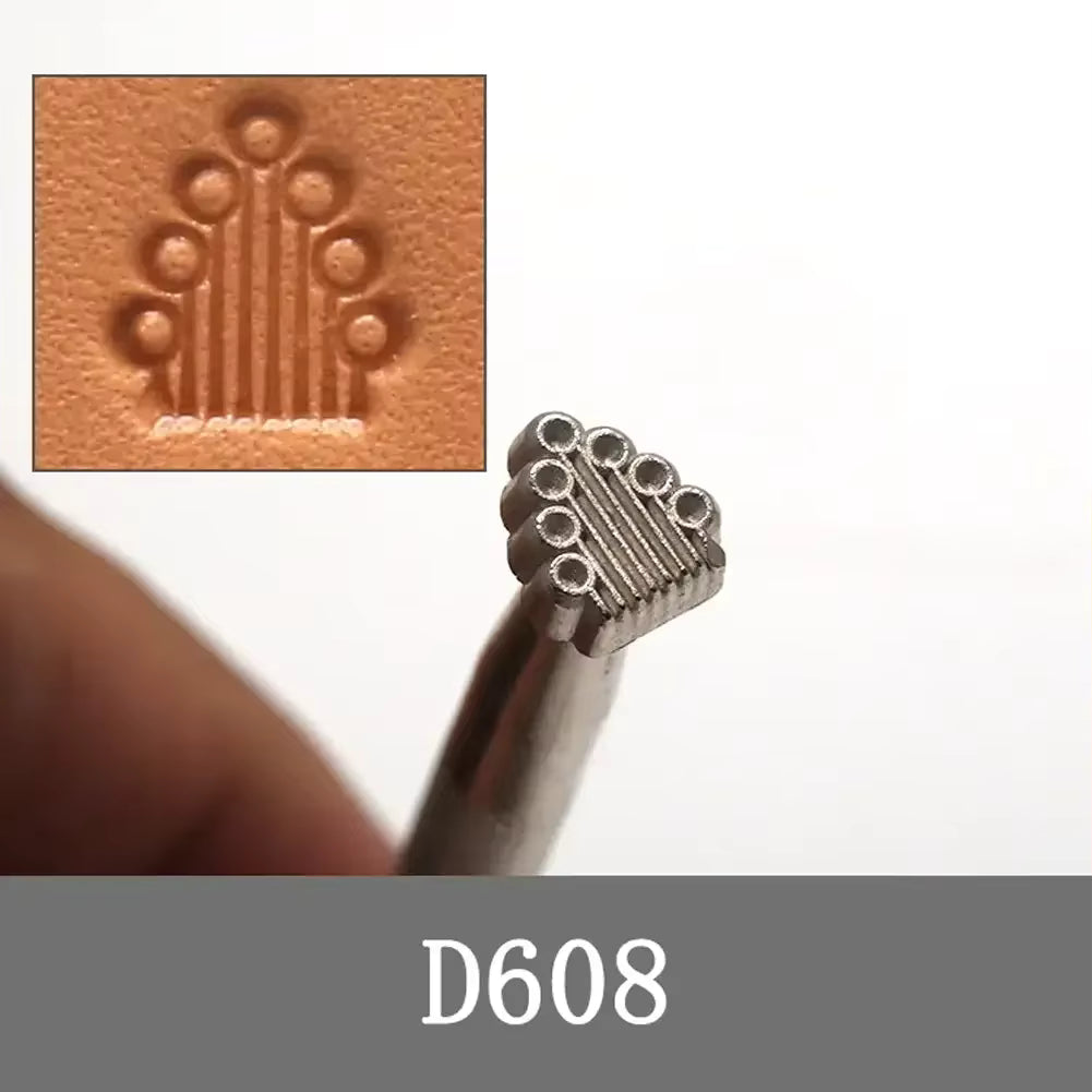 Sæt til prægning af læder med massivt stål og træhåndtag (flere designs)