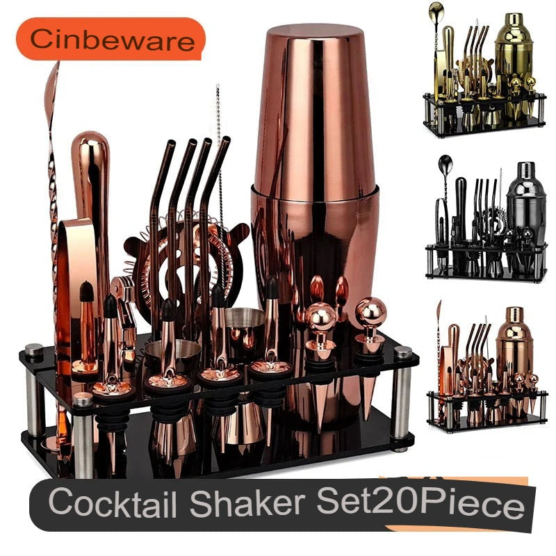 MixMaster Pro - 20-teiliges Cocktailbar-Set in hoher Qualität für den Heimgebrauch und die Gastronomie