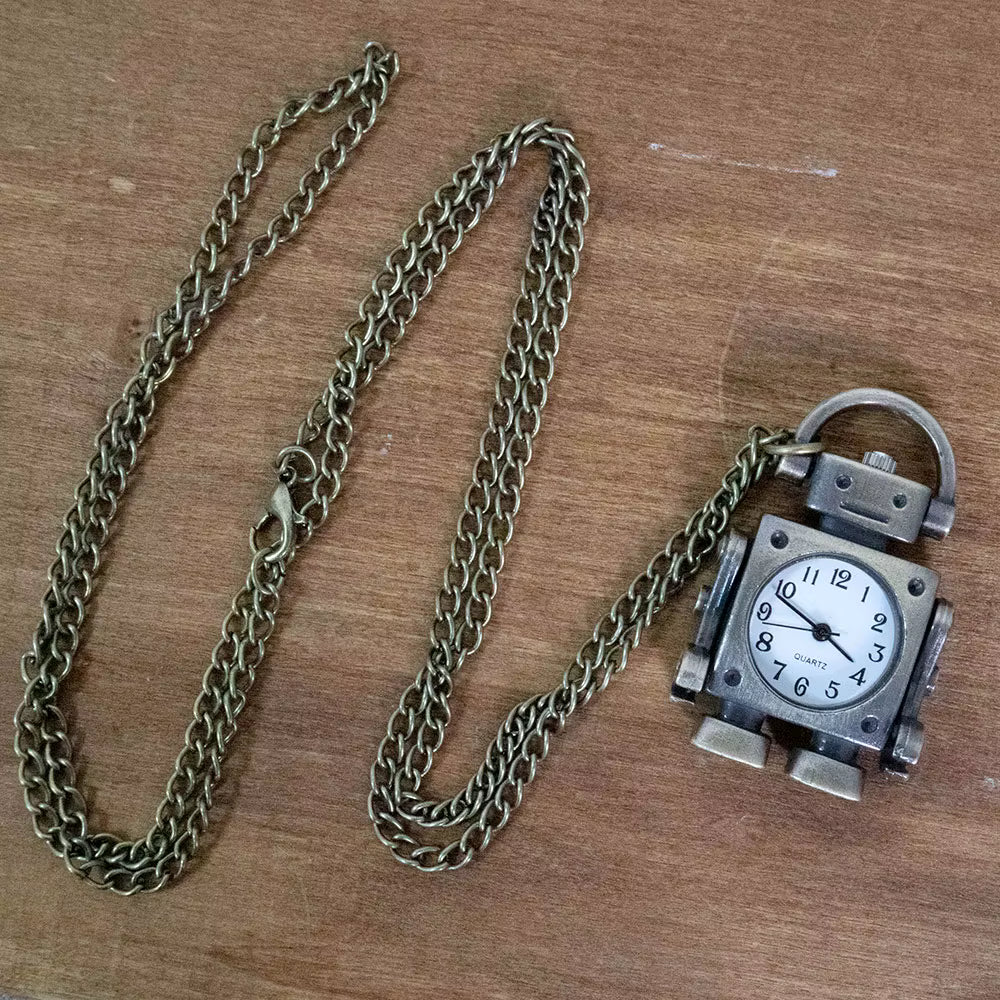 Quarz-Taschenuhr im Roboterdesign (arabische Ziffern)