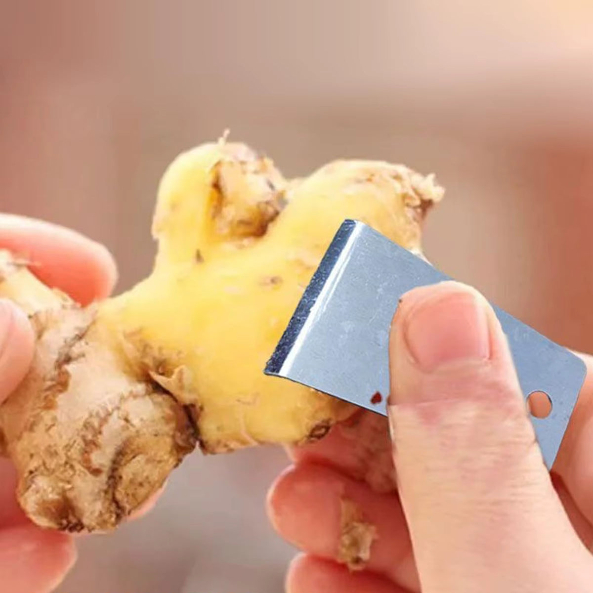 Ergonomischer und rutschfester Ingwerschäler aus Edelstahl