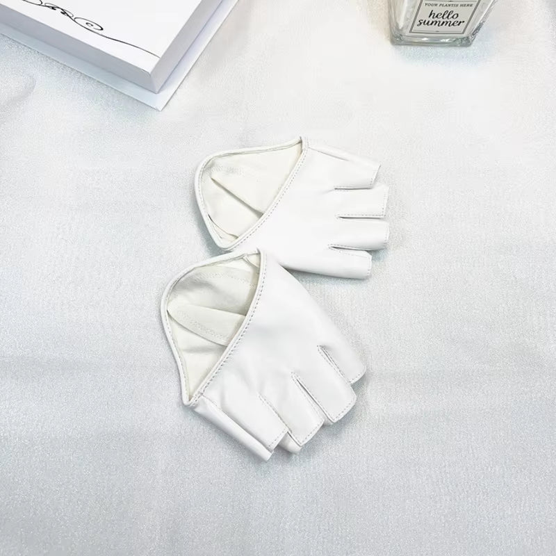 Fingerlose Handschuhe aus PU-Kunstleder mit halben Handflächen (Einheitsgröße)