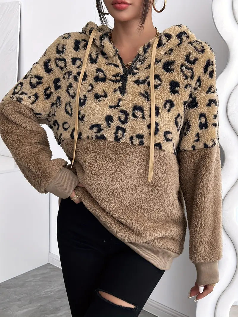 Ula - Modischer Kapuzenpullover mit Leopardenmuster für Frauen
