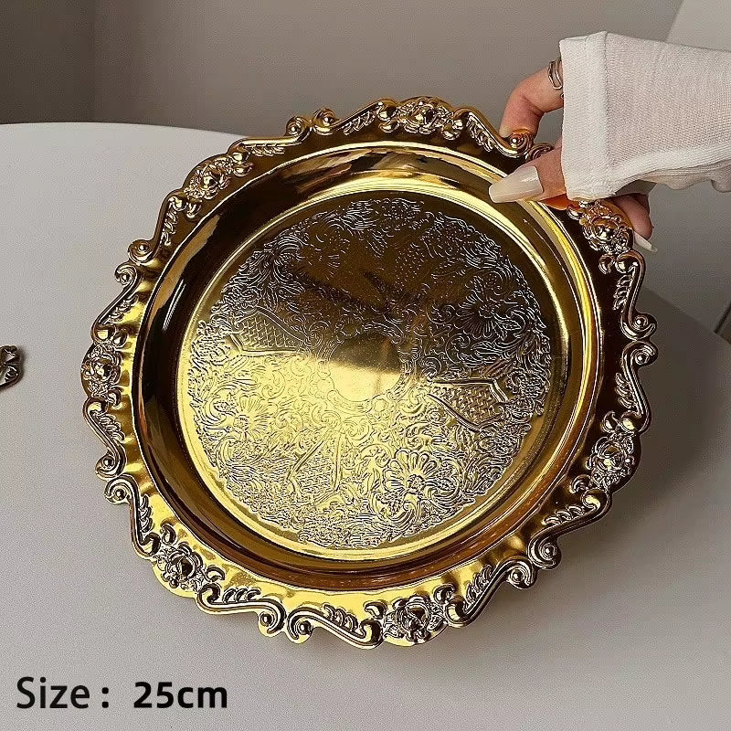 Sølvbelagt Retro Desserttallerken (10–25 cm)