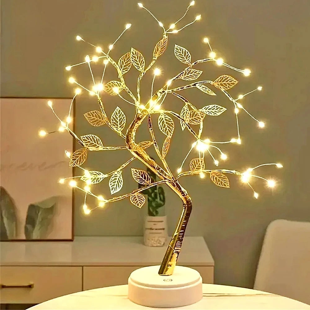 Berührungsgesteuerte LED-Bonsai-Tischleuchte mit biegsamen Zweigen