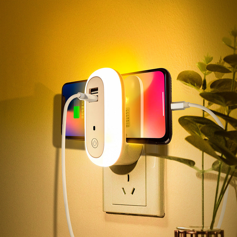 Elegant Oval Nachtlampe med USB Opladning, Fjernbetjening og Timerfunktion til Soveværelse-2