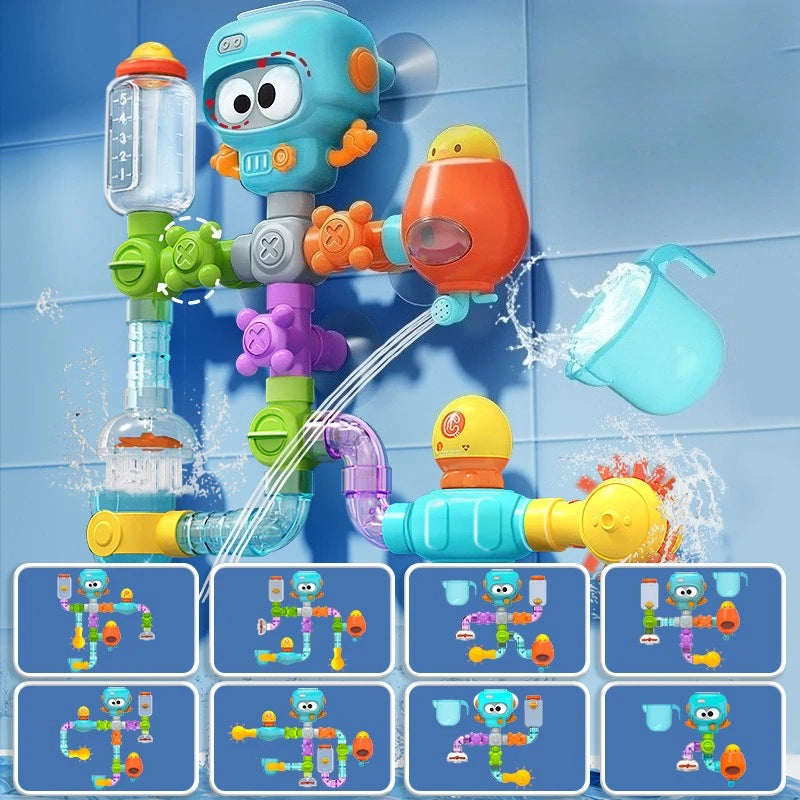 Starkes Badespielzeug-Set mit Saugnäpfen für Kleinkinder (21-teilig)