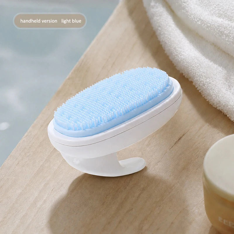 Peeling-Duschbürste aus Silikon mit abnehmbarem Griff