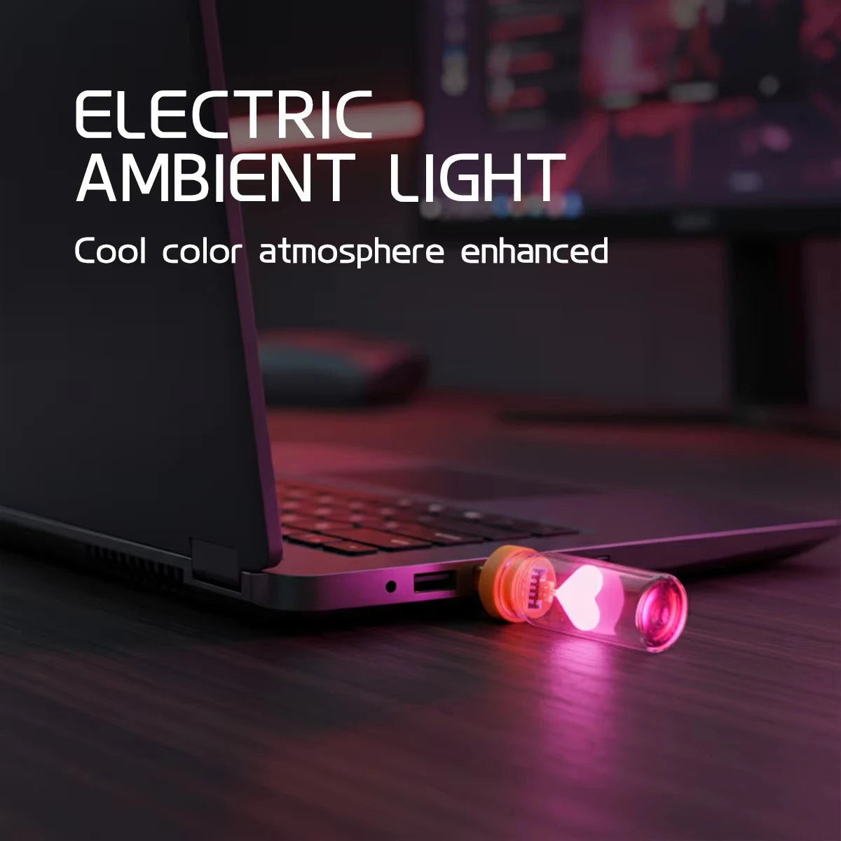Herzförmiges, warmweißes LED-Stimmungslicht mit USB