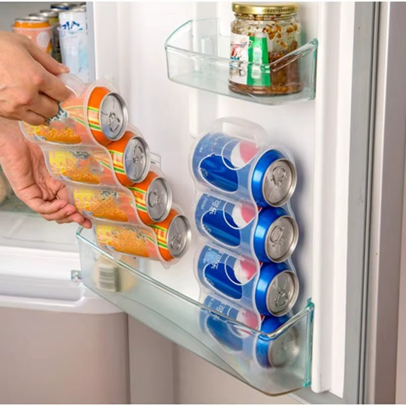 Platzsparender, stapelbarer Dosenorganizer für den Kühlschrank