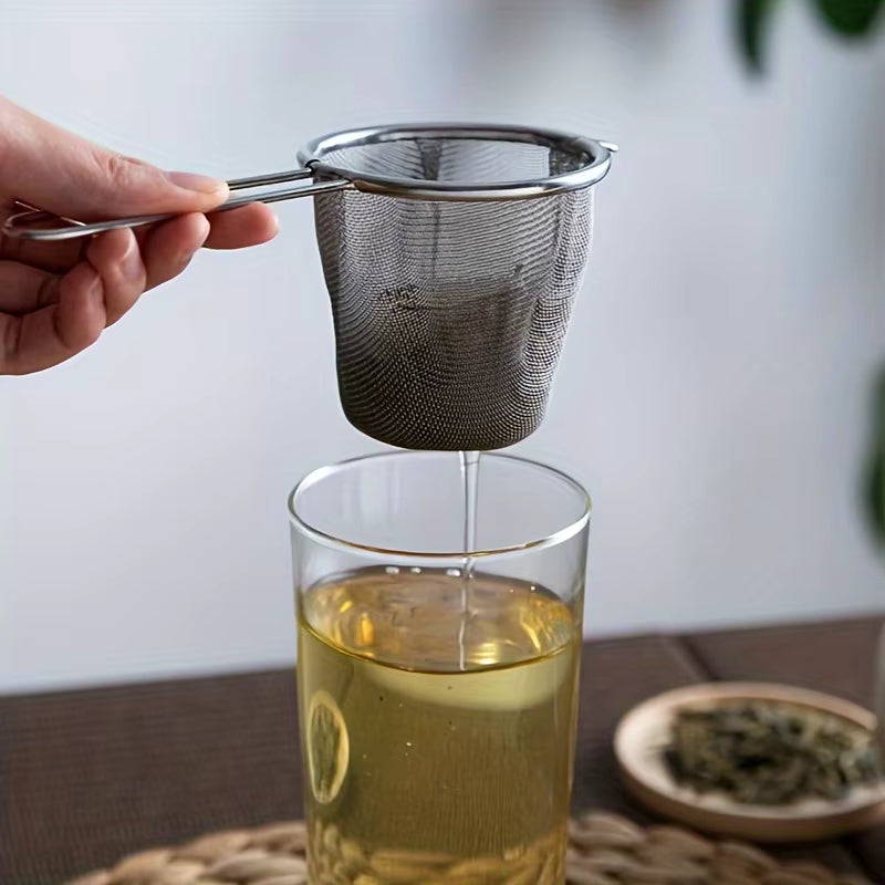 Feinmaschiger wiederverwendbarer Tee- und Kaffeeaufgussfilter (mit Griff)