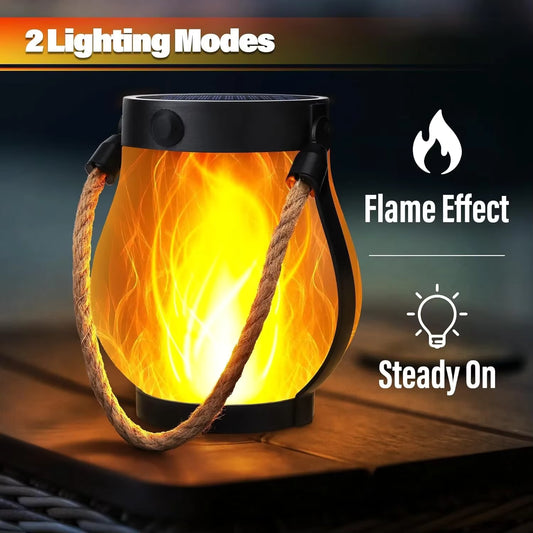 Sonnige flackernde Flammen-Laterne mit Seil (schnelles USB-C-Laden)