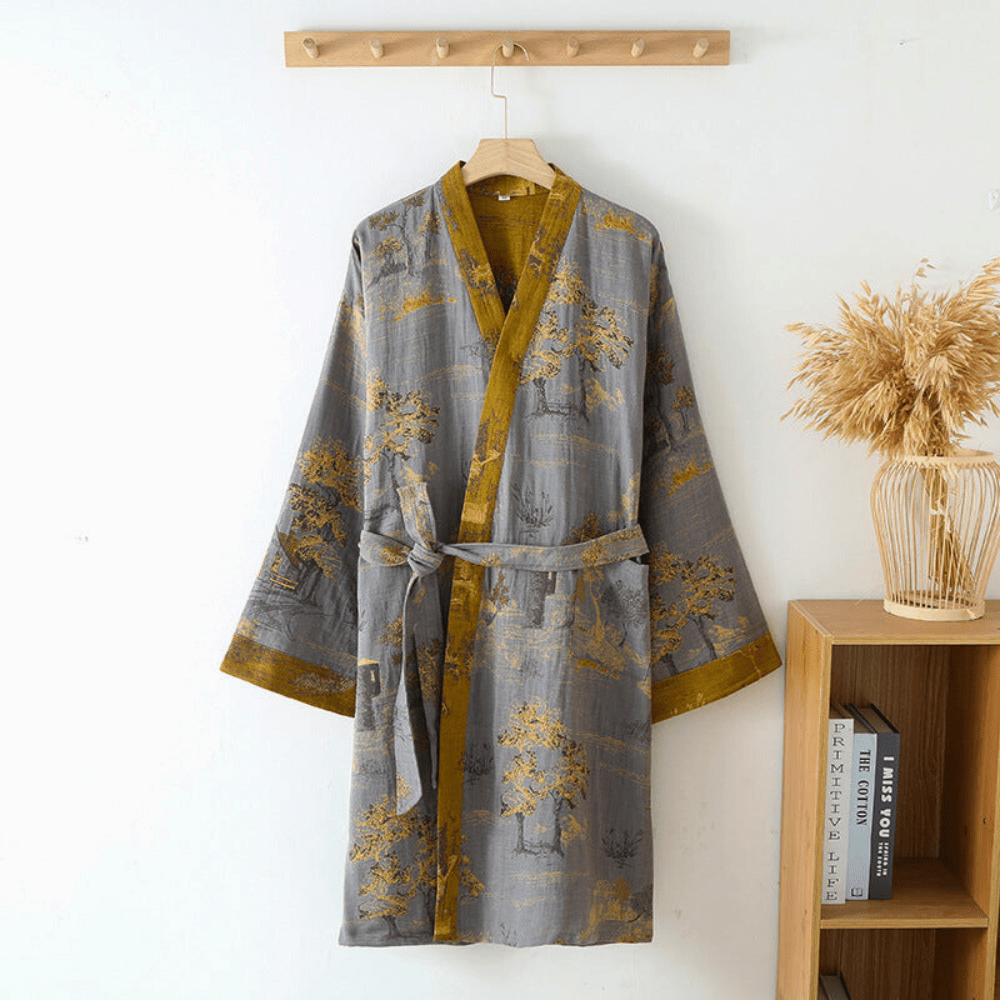CloudSerene — Luxuriöser Baumwollbademantel mit zeitloser Eleganz
