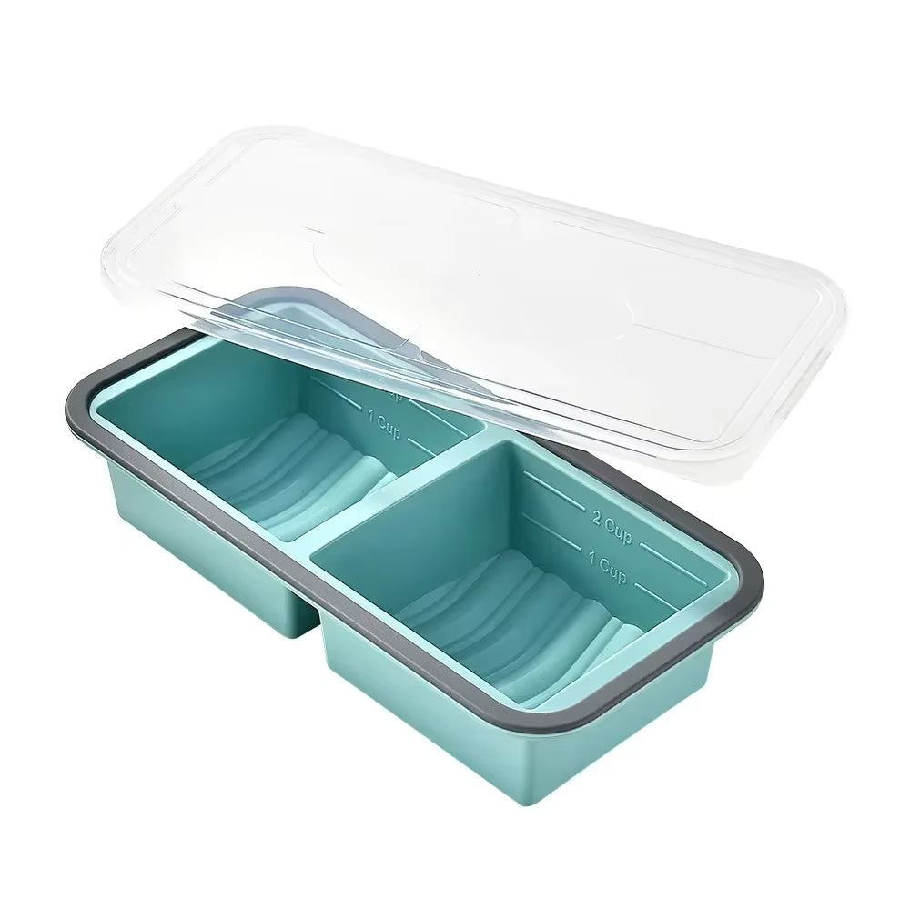 Große, leicht lösbare Silikon-Eiswürfelform (mit Deckel)