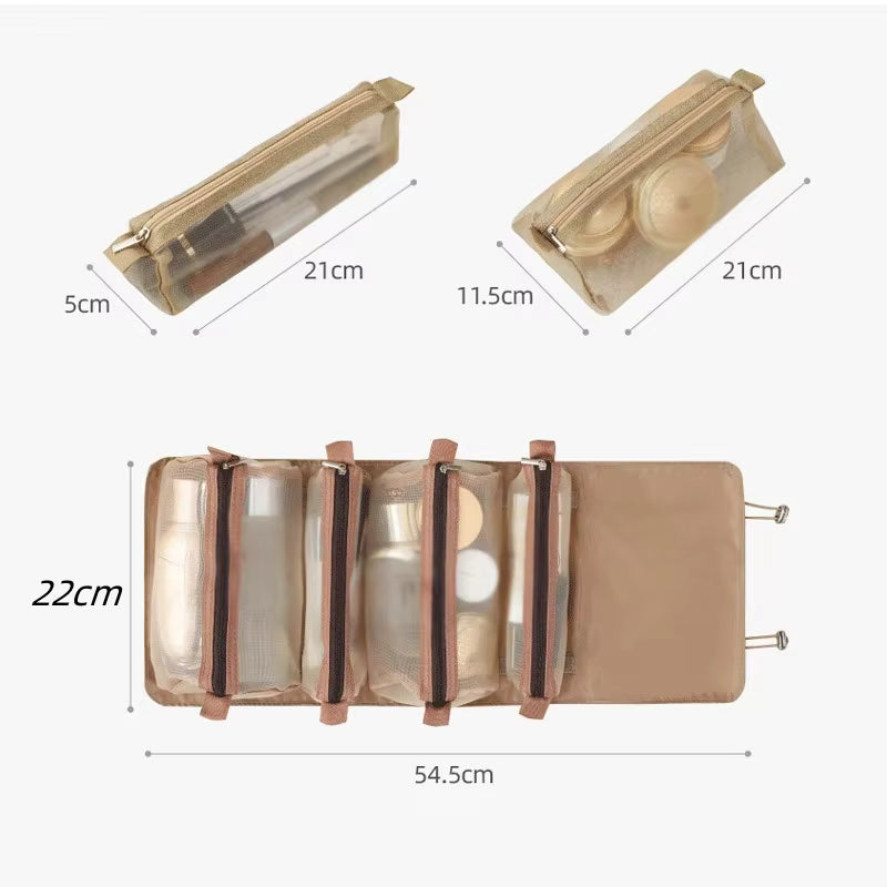 Abnehmbare 4-in-1 zusammenklappbare Kosmetiktasche