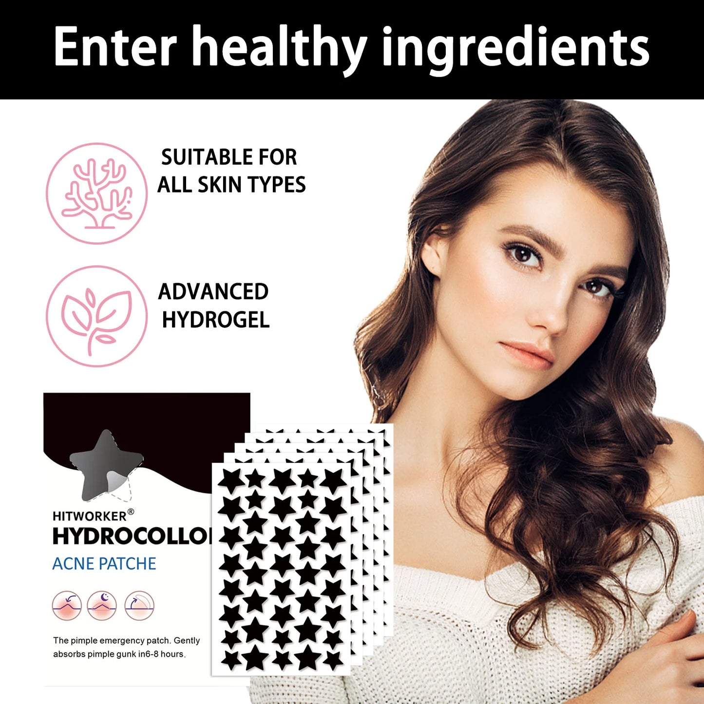 Wasserdichte und atmungsaktive kolloidale Hydrocolloid-Aknepflaster