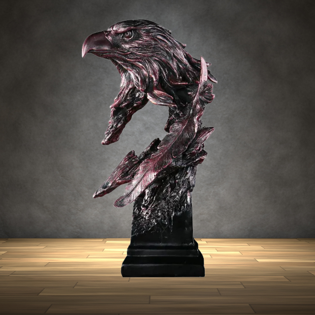 Variant image for Bronzen Adelaarsbillede – Håndlavet Elegant Kunstværk til Indendørs Dekoration, 30 cm Høj, Mørk Bronze-2