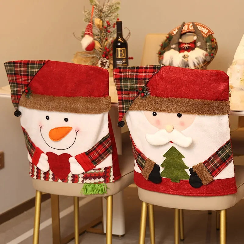Stuhlbezüge mit Weihnachtsfiguren (Set mit 3 Designs)