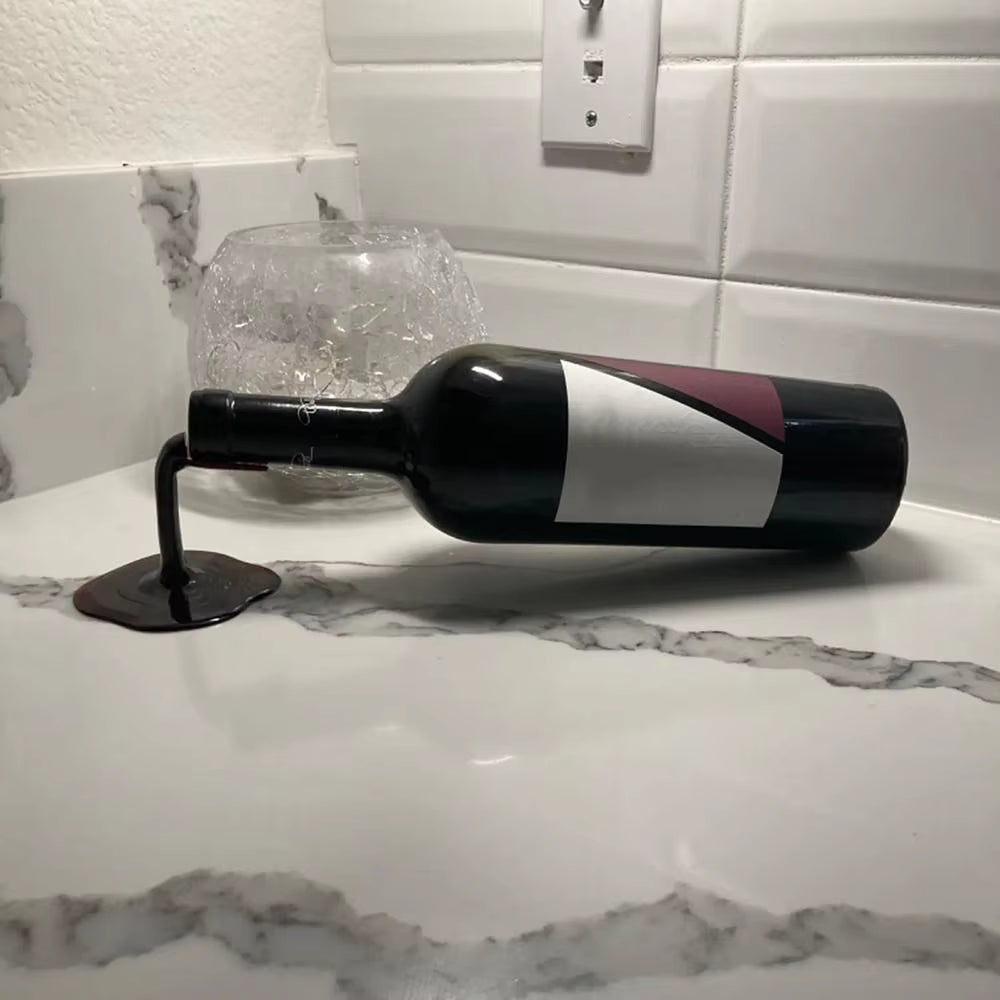 Auffälliger Weinflaschenhalter in Form einer verschütteten Flasche (ABS)