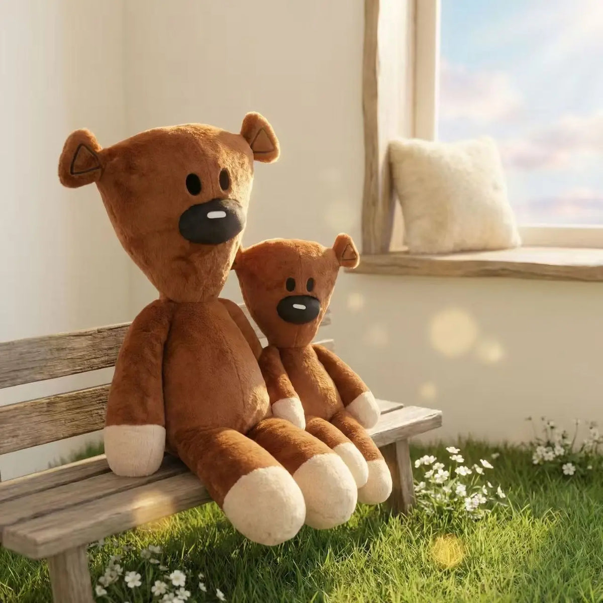 Blød brun plysbamse (30–110 cm)