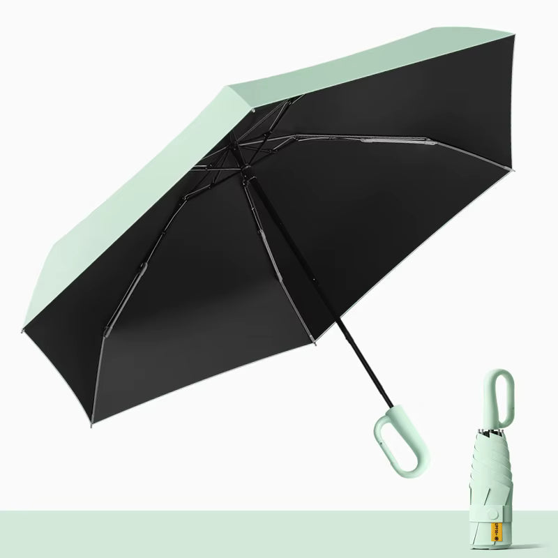 Vollständige Verdunkelung, UV-beständiger Regenschirm mit Metallfaserrahmen (5-fach faltbar)