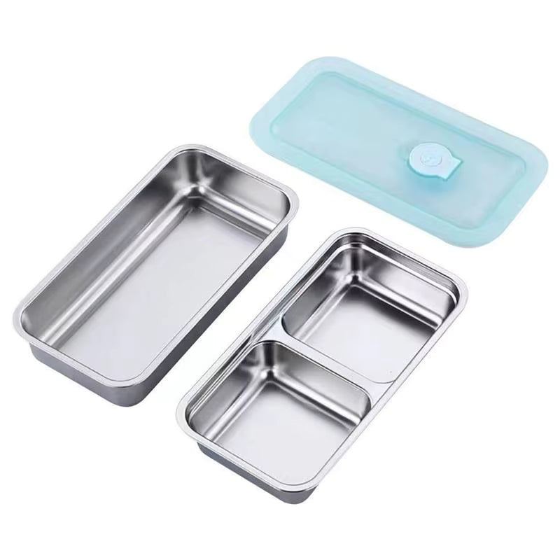 Auslaufsichere Lunchbox aus 304er Edelstahl (Doppelkammer)
