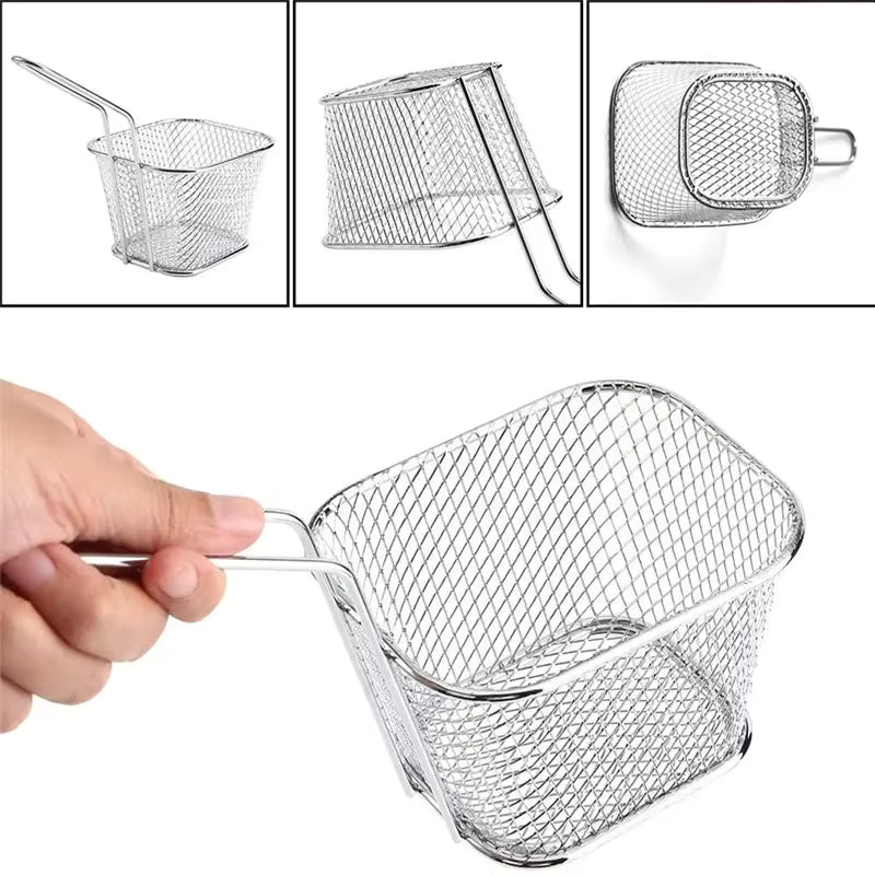 Portionskontrollkorb für Pommes frites aus Cool-Touch-Edelstahl
