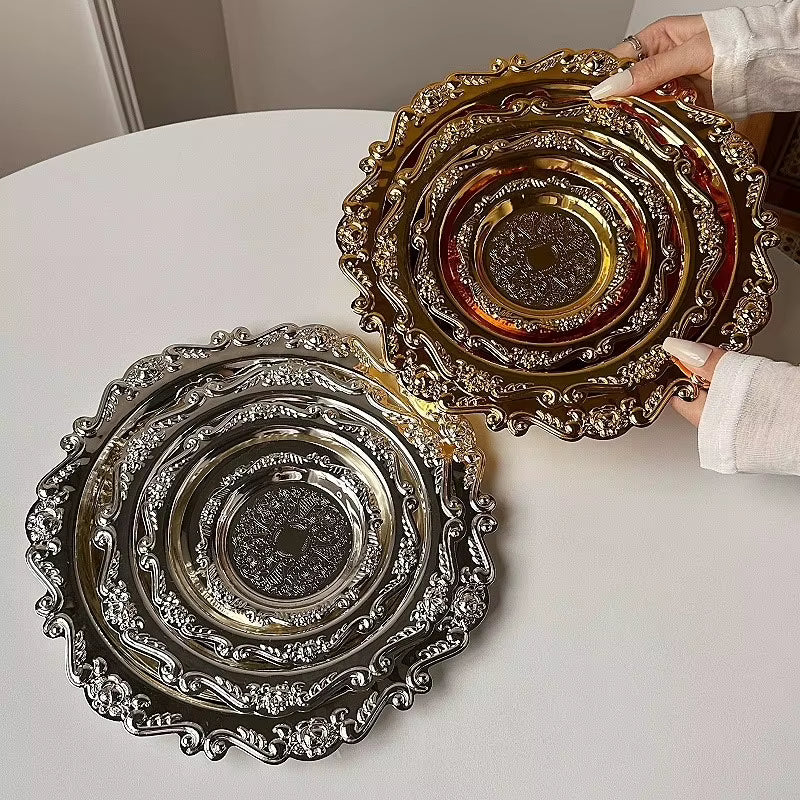 Sølvbelagt Retro Desserttallerken (10–25 cm)