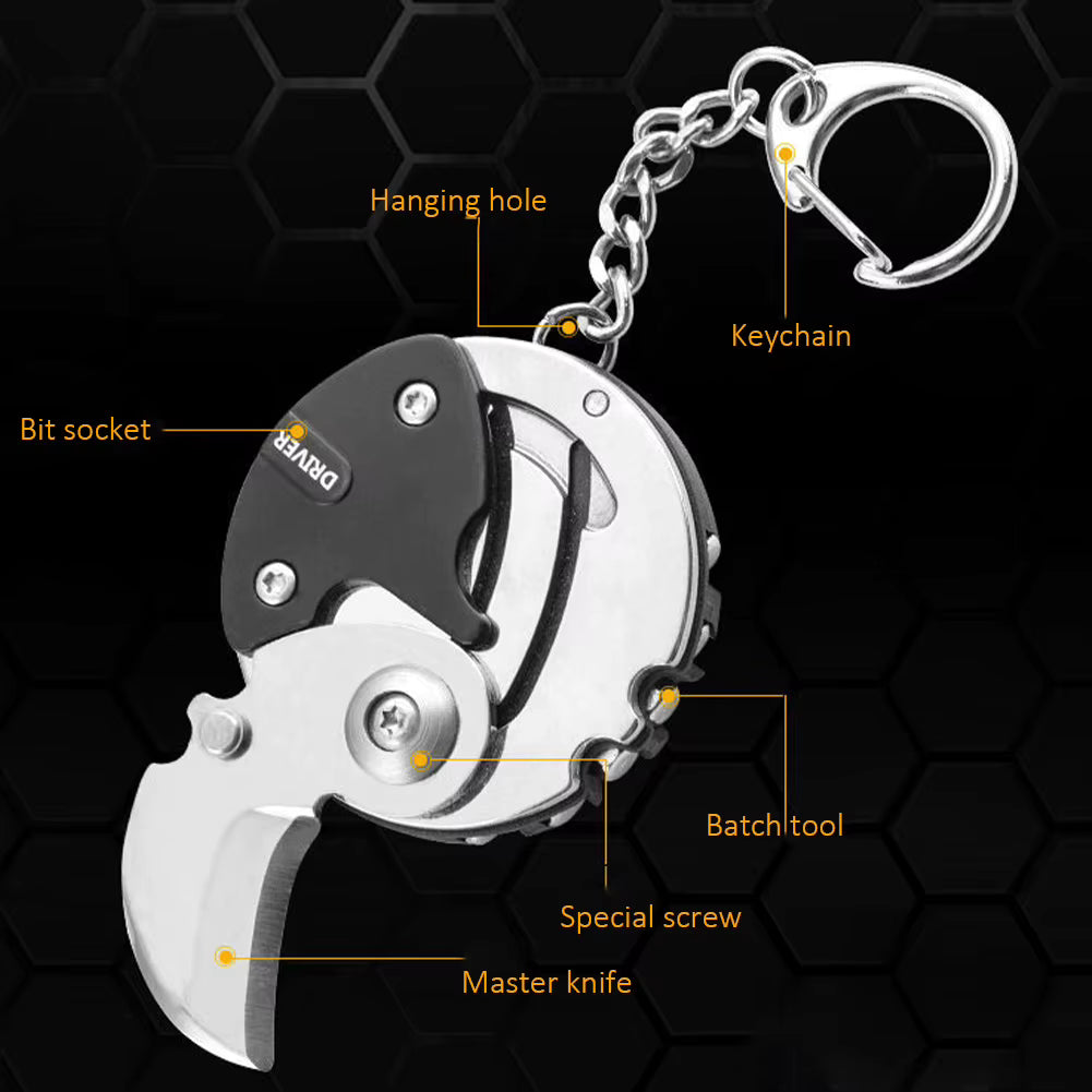 Kompaktes faltbares silbernes Schlüsselbund-Multitool