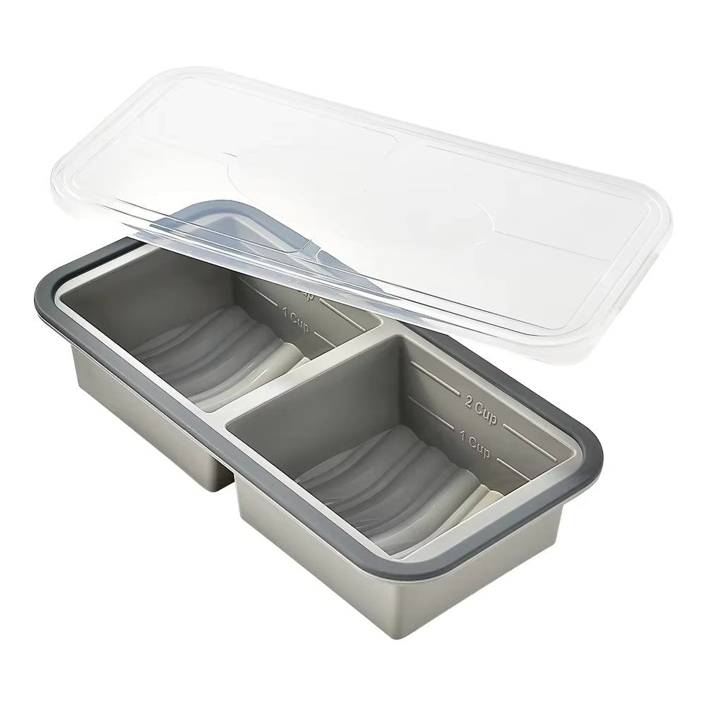 Große, leicht lösbare Silikon-Eiswürfelform (mit Deckel)
