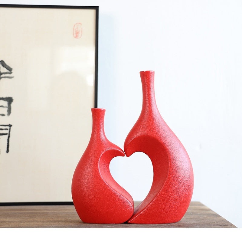 Elegant Keramisk Vase i Europæisk Design – Høj Kvalitet til Indretning i Hvid, Sort, Grå eller Blå-1