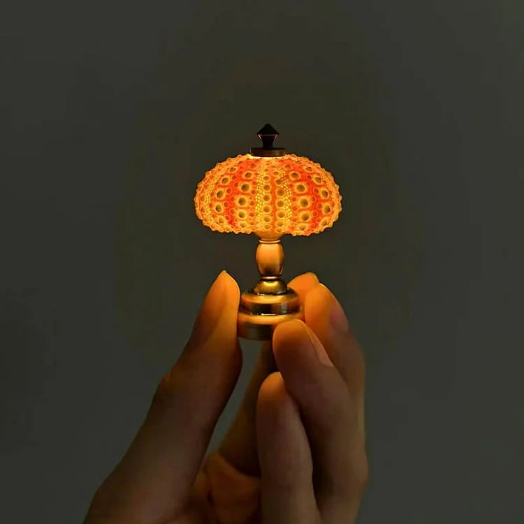 Variant image for DIY Natlampe i Vintage Stil med Havpindsvin Design – Naturlige Materialer, Knapcellebatteri, Personlig Charme-2