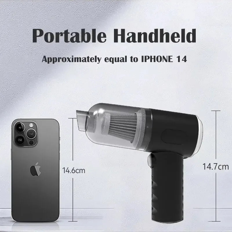 Leistungsstarker kabelloser Handstaubsauger mit 9000 Pa (per USB aufladbar)