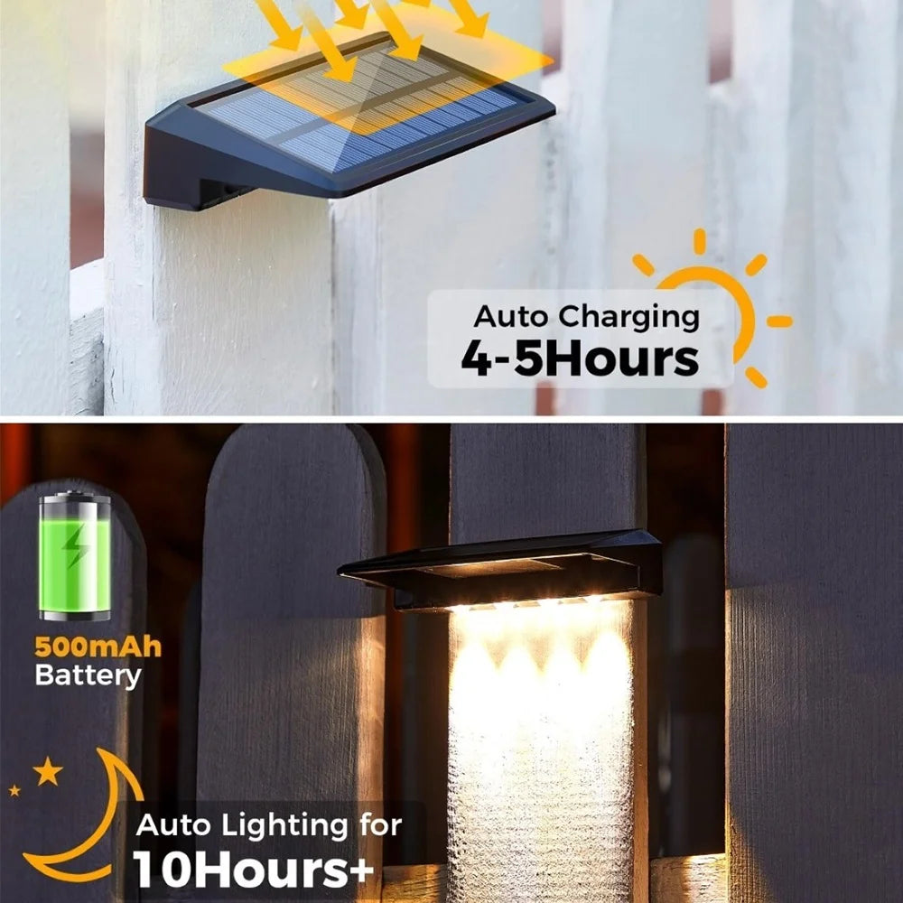 150-Lumen wasserdichte Solarzäunerlampen mit fokussierter Linse (2er-Pack)