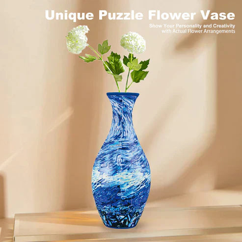 EcoBloom - 3D Puzzle Vase - Dekorative Blumenvase mit abnehmbarer Wasserbehälter
