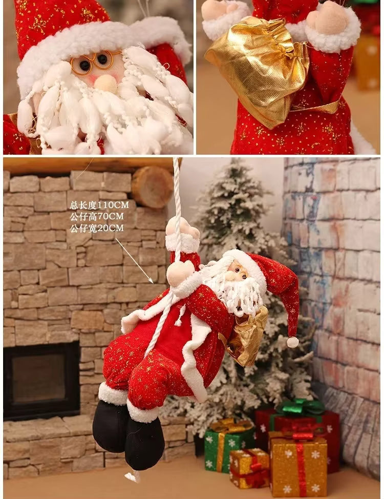 Kompakter Stoff-Weihnachtsmann mit Comic-Motiv als Weihnachtsdekoration (30 cm)