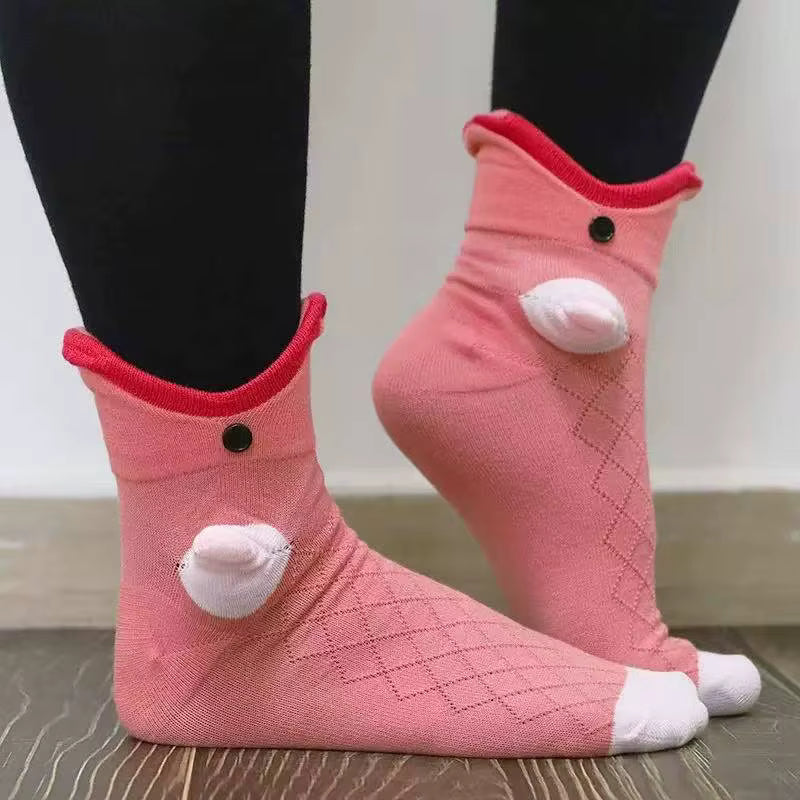 Dicke gestrickte Dinosauriersocken aus Wollmischung (Unisex)
