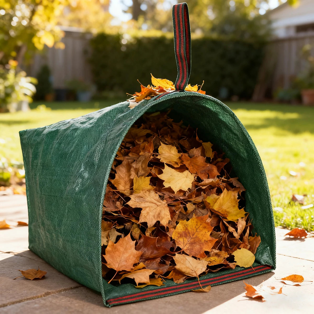 Robuster, faltbarer und wiederverwendbarer Gartensack zum Sammeln von Laub