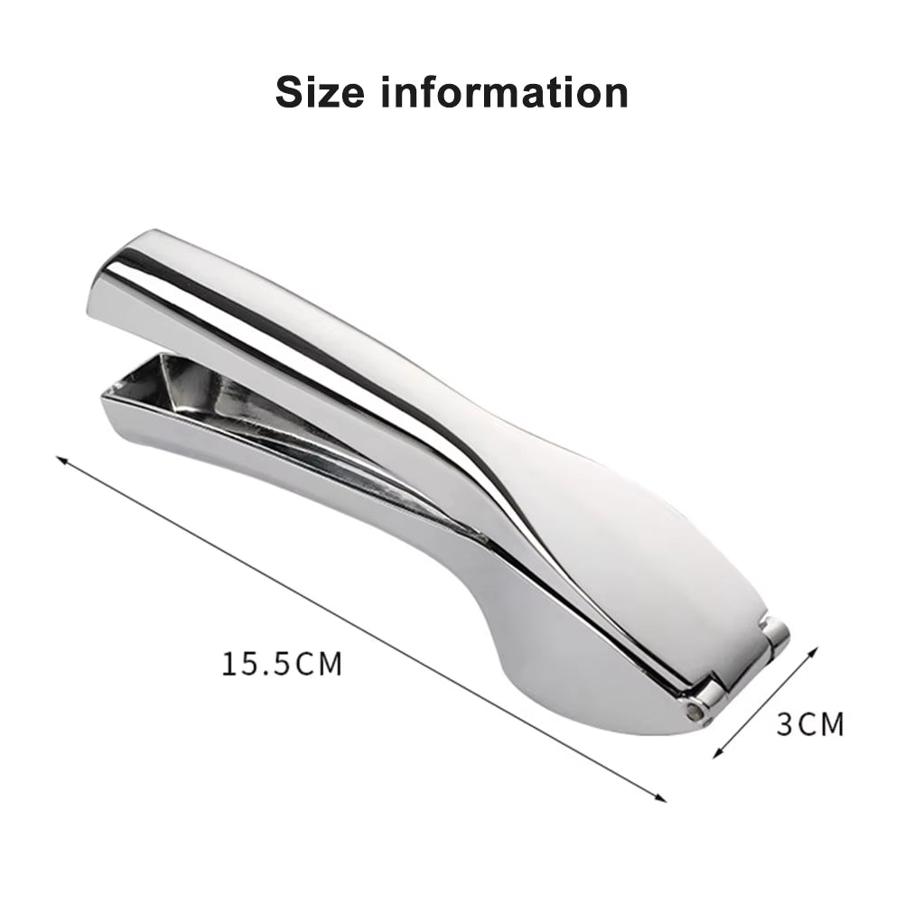 Ergonomische Knoblauchpresse aus Edelstahl (abnehmbarer Korb)