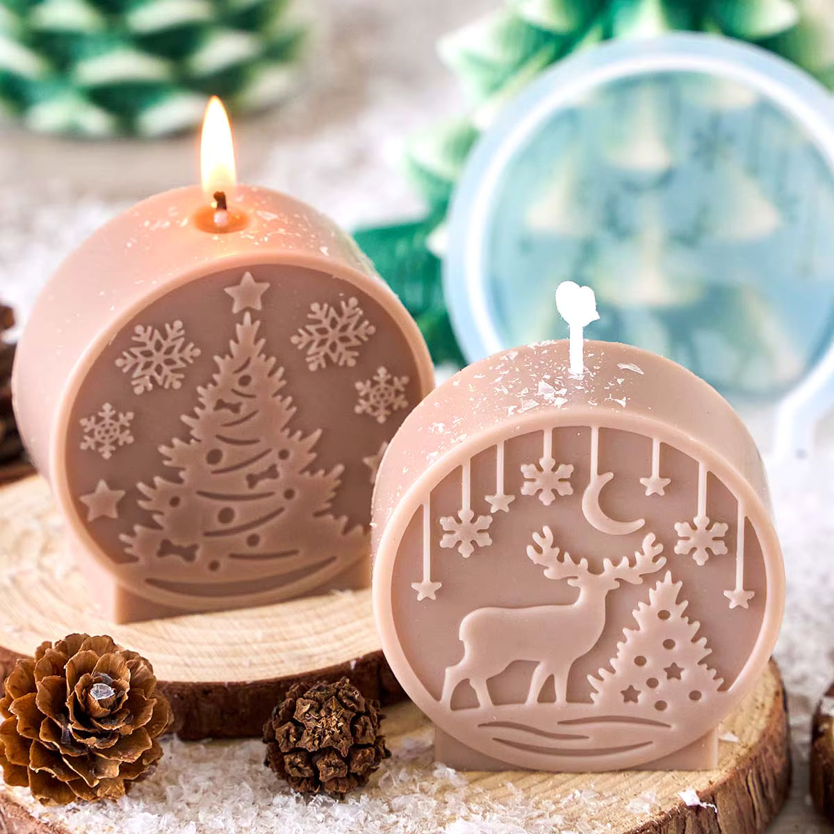 Detaillierte Silikonform für Relief-Weihnachtsschmuck
