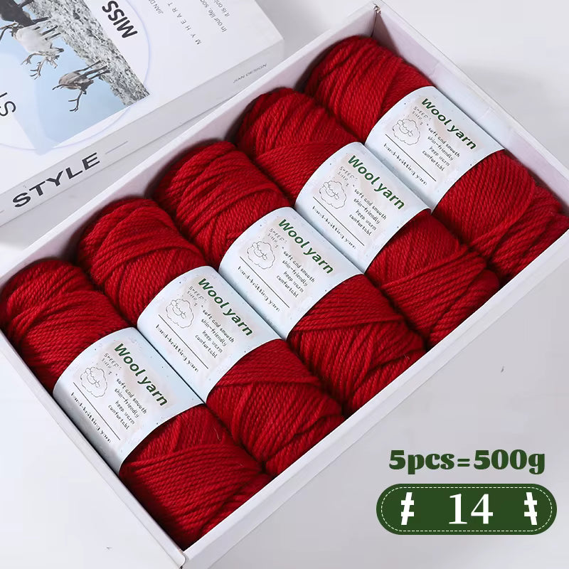 Farbverlaufsfarbenes dickes Alpakagarn (500-g-Packung)