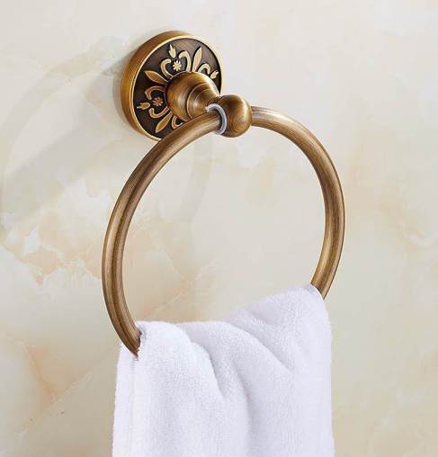 VintageFold - Faltbare Handtuchstange aus Aluminium mit antikem Messingfinish